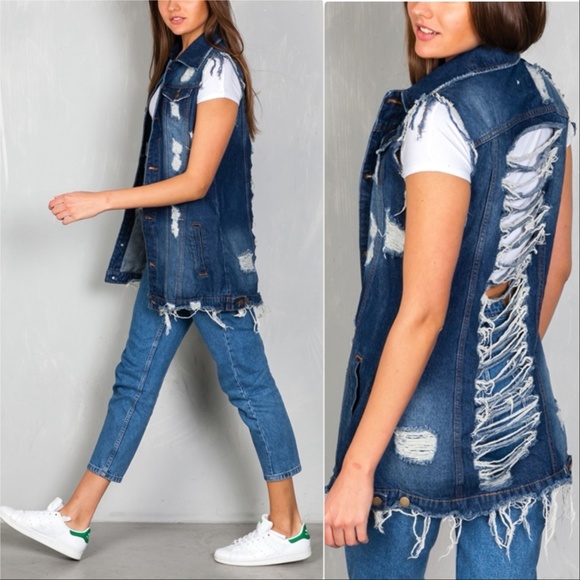 .. Jackets & Blazers - 🛑LAST 1🛑 DISTRESSED DENIM VEST